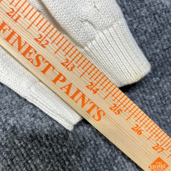 LRL Ralph Lauren Active Cable-Knit Cardigan Women's Ivory Button Sweater - XL - Picture 7 of 13